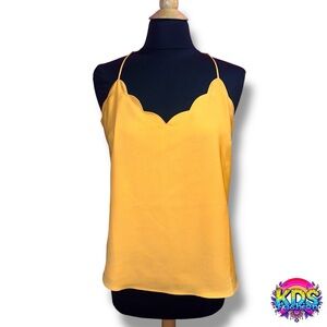 J. Crew Yellow Scallop Tank Top